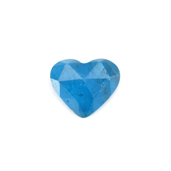 Cabochon Apatite coeur facetté 9x10mm x 1pc