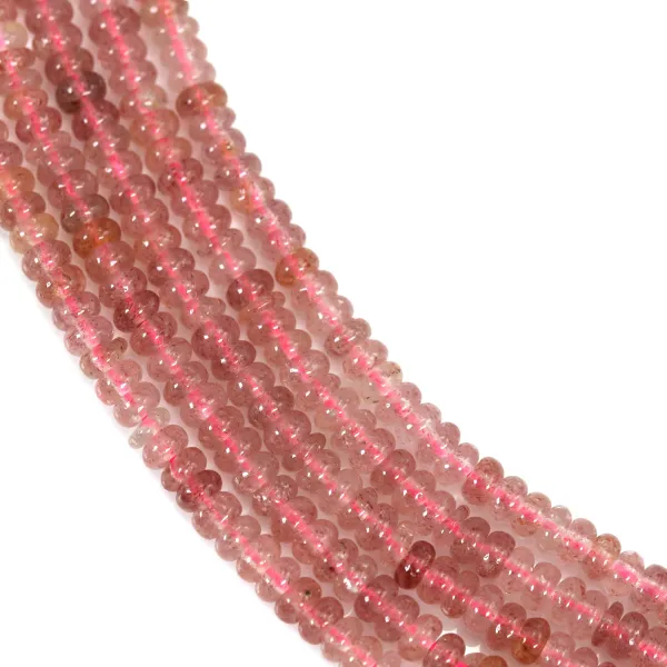 Quartz fraise rondelle - Heishi - 2x4mm x 39cm