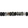 Quartz Rutile noir rondelle - Heishi - 2x4mm x 39cm
