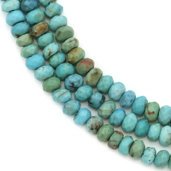 Turquoise rondelle facette 3x4mm x 40cm
