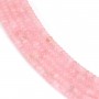 Rondelle de cuarzo rosa - Heishi - 2x4mm x 39cm