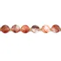 Quartz Hématoïde rouge (Quartz feu) rond plat facetté 8mm x 38cm