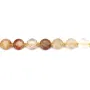 Quartz rutile doré rond plat facetté 8mm x 38cm