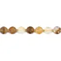 Quartz Hématoïde jaune rond plat facetté 8mm x 38cm