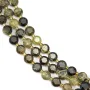 Grenat vert rond plat facetté 8mm x 38cm