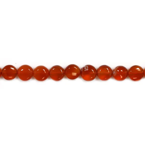 Cornaline Ronde Plate 8mm x 5 pcs  