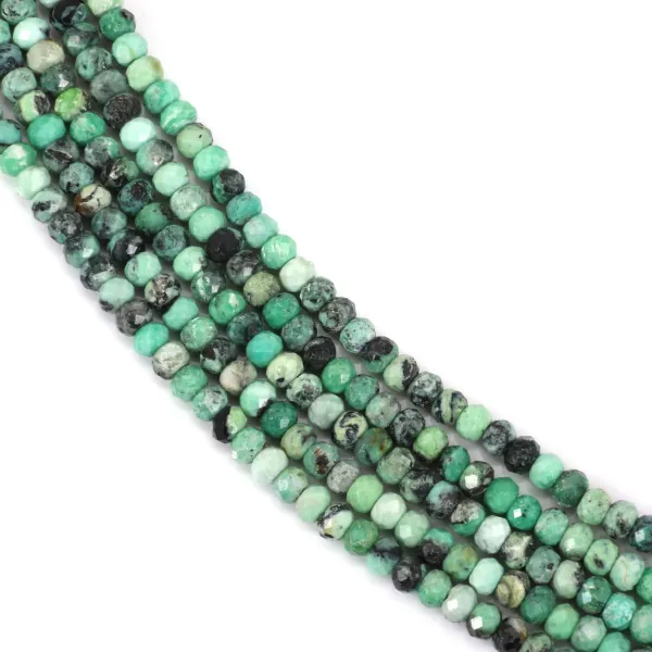 Variscite rondelle facetté 2x3mm x 38cm