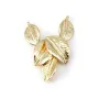  Leafs by "flash" Gold on brass 19x35mm x1pc