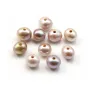 Perle d'eau douce ronde rose violacé à large perçage 7.5-8.5mm x 1pc
