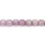 Kunzite de couleur violette, de forme ronde, 8mm x 39cm