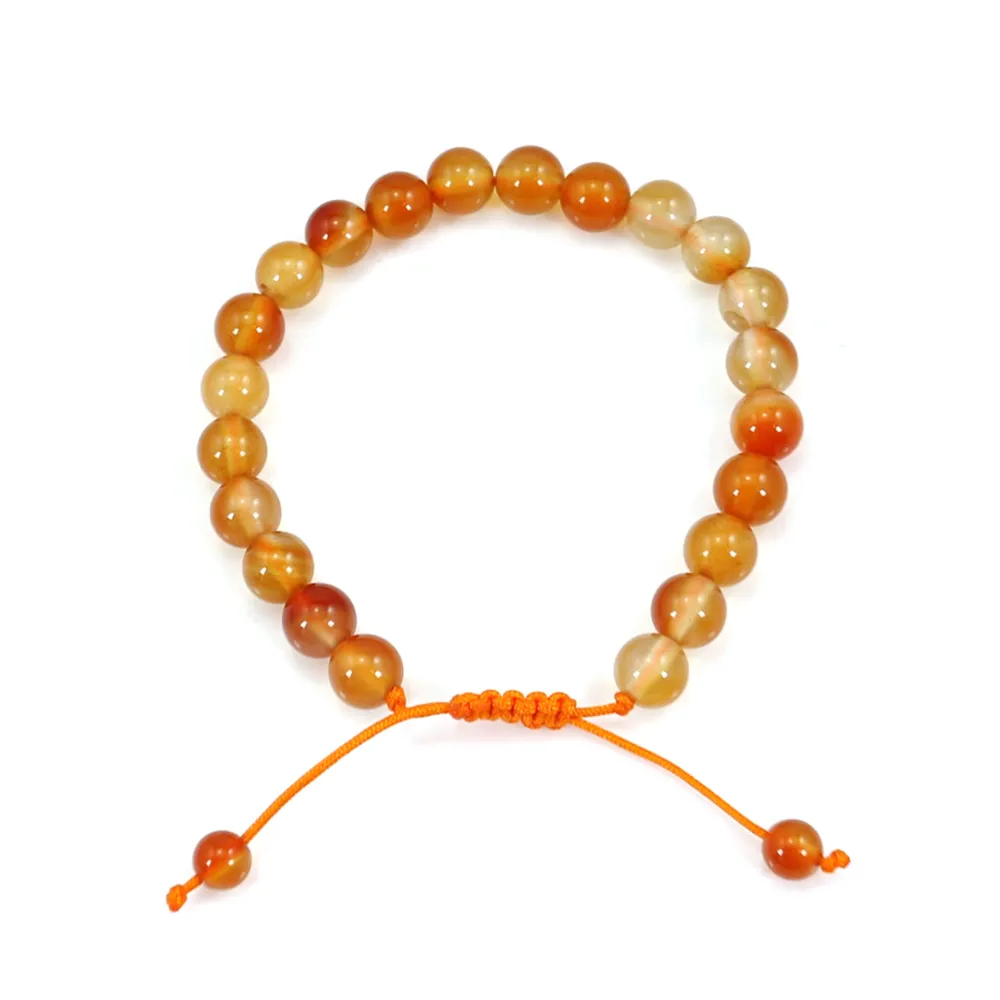 Bracelet Cornaline boule rond 8mm 