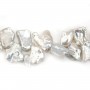 Bleu & violet Freshwater Pearl keshi 10.5x13.5mm x 1pc