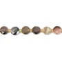 Bois Pétrifié (Fossilisé) rond plat facetté 8mm x 38cm