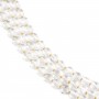 Cristal de roche rond plat facetté 8mm x 38cm