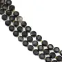 Agate noire rubanée rond plat facetté 8mm x 38cm (41pcs)