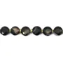 Black banded flat faceted round 8mm x 38cm Agate (41 pieces)