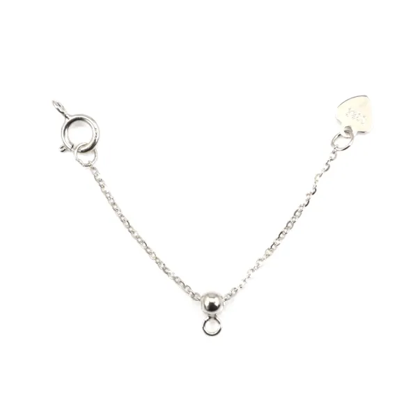 Catena di prolunga regolabile con chiusura 5mm - Argento 925 rodio x 1pz