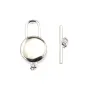 Fermoir T Toggle trevo madre-pérola 11x18mm - Prata 925 x 1 unidade
