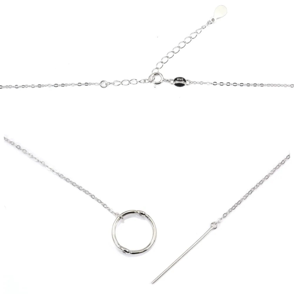 Curb chain for fully drilled bead - Rhodium-plated 925 Sterling Silver x 40cm