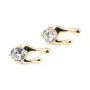 Brinco fantasia 9x18mm - zircônia cúbica & Dourado x 2pcs