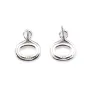 Clou d'oreille para cabujón ovalado de 6x8mm - Plata de ley Rodiada x 2 unidades