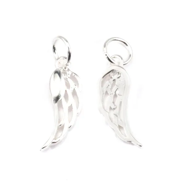 Wing Charm 5x19mm - Sterling Silver x 1pc