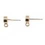 Pregos de orelha redondos planos para decorar 6mm - Dourado x 2 unidades