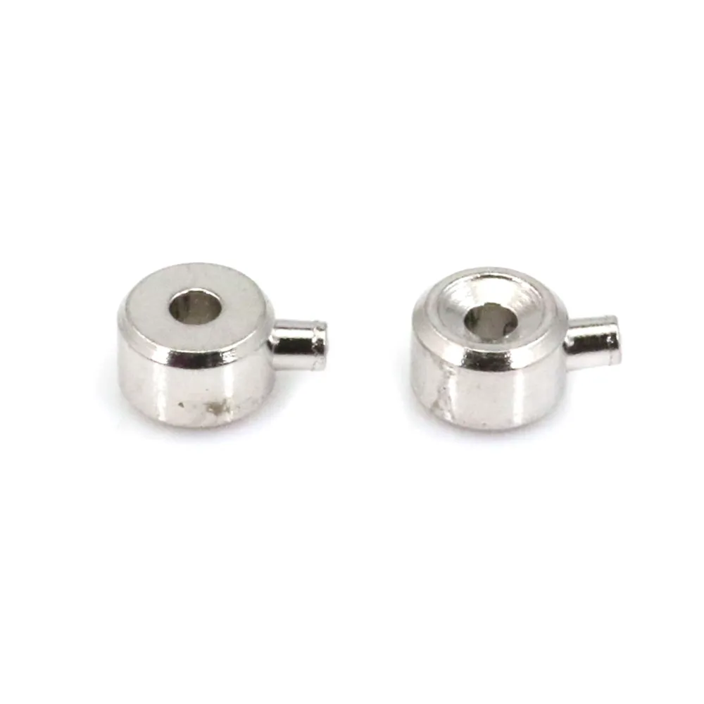 Perline a rondella da schiacciare 3mm - Argento 925 rodio x 2 pezzi