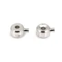 Crushed round bead 3mm - Rhodium-plated 925 Silver x 2pcs