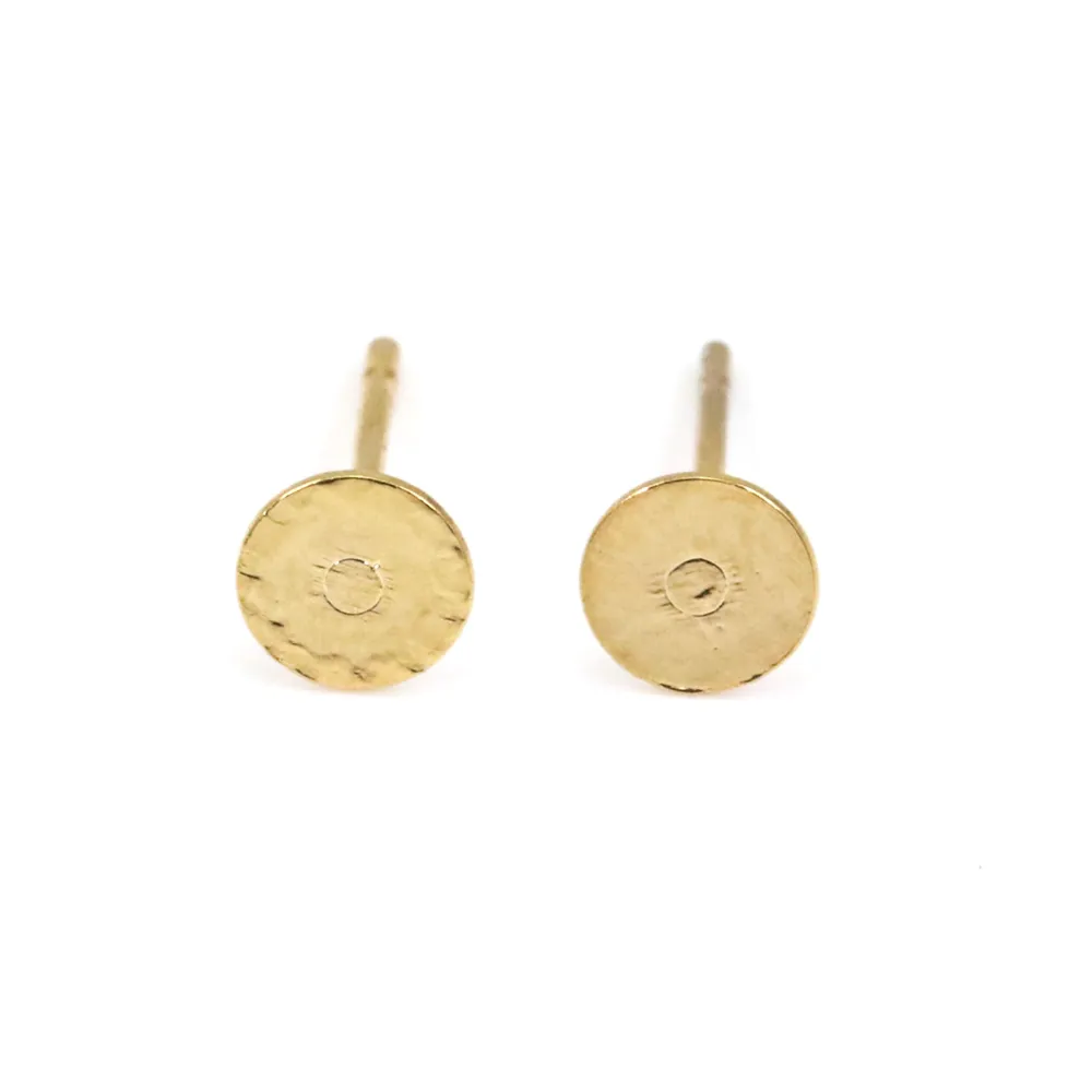 Clou d'oreilles support cabochon rond 5mm - Doré x 4pcs