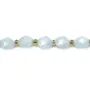 Faceted olive aquamarine 6x8mm x 39cm