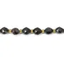 Azurite olive faceted 6x8mm x 39cm