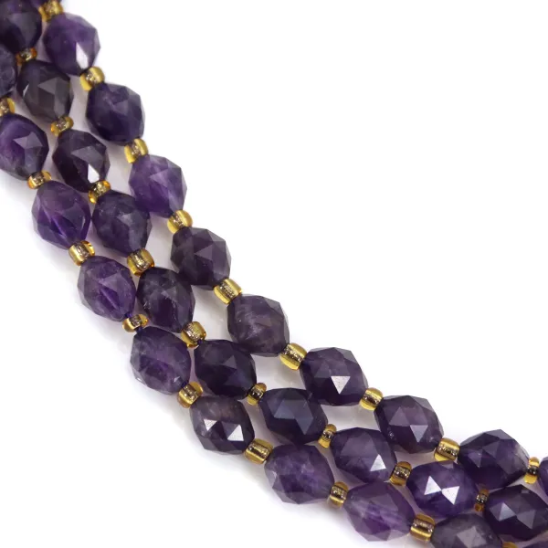 Faceted olive amethyst 6x8mm x 38cm (38pcs)
