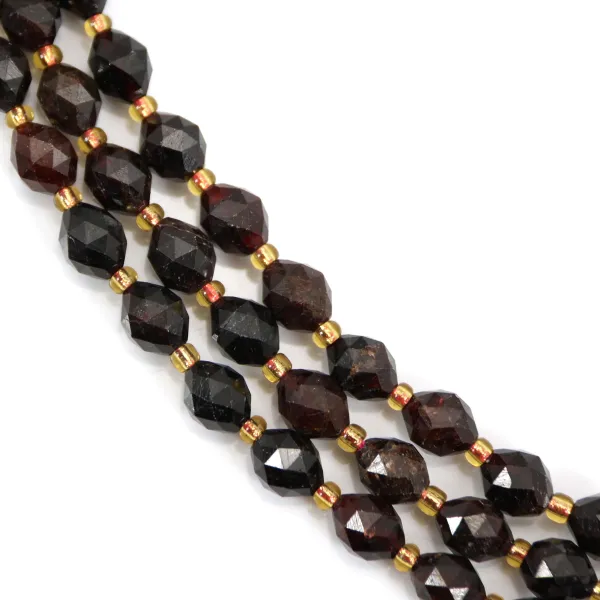 Olivgrüner facettierter Granat 6x8mm x 38cm (38 Stück)