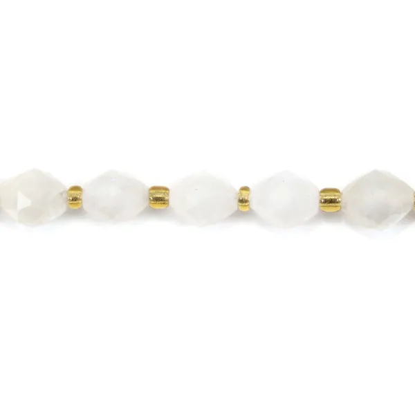 Pierre de lune azeitona facetada 6x8mm x 38cm (38 peças)