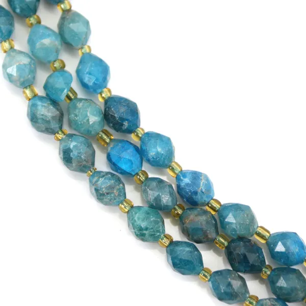 Apatite oliva facetada 6x8mm x 38cm (37 peças)