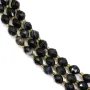 Black banded olive faceted agate 5x6mm x 38cm (48 pieces)