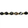 Black banded olive faceted agate 5x6mm x 38cm (48 pieces)