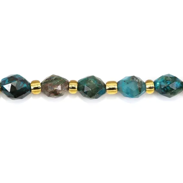 Faceted olive chrysocolla 5x6mm x 37cm (47 pieces)