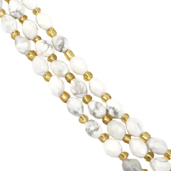 Howlite olive facetté 5x6mm x 37cm (45pcs)