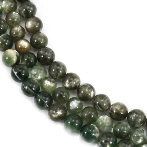 Lepidolita verde redonda 9-10mm x 40cm