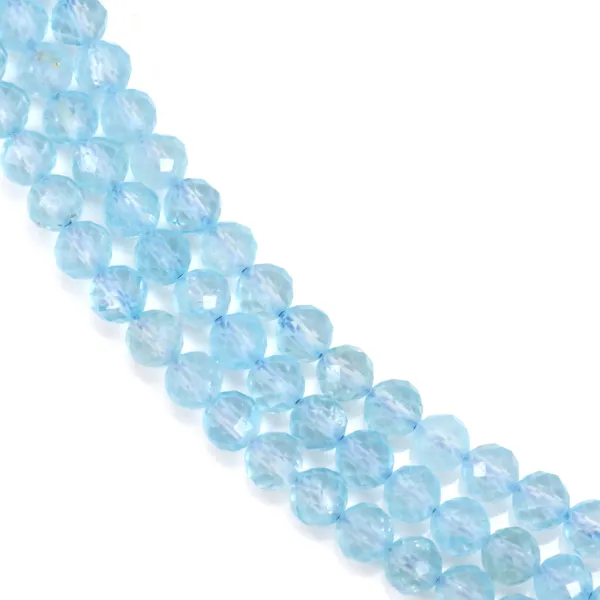 Heated faceted round topaz beads 6mm x 38cm