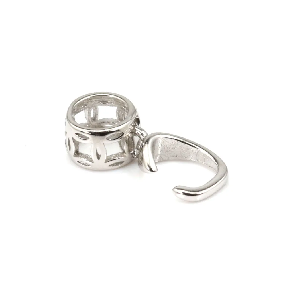 Attache pendentif pour Donut (14mm) - 3.8x15mm - Argent 925 rhodié x 1pc