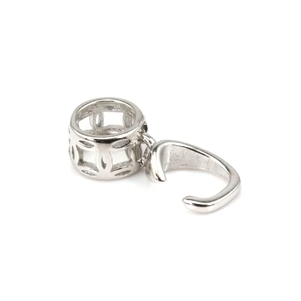 Attache pendentif pour Donut (25mm) - 3.8x19mm - Argent 925 rhodié x 1pc
