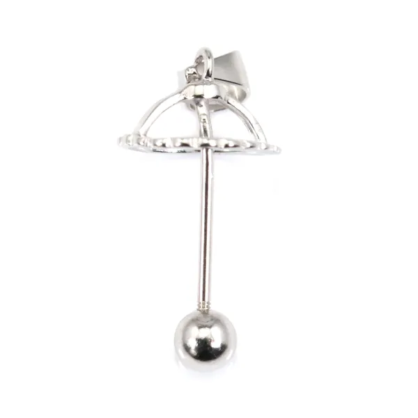 Bail crown for fully drilled bead (8mm) - 20mm - Rhodium plated 925 Sterling Silver x 1pc