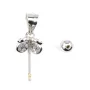 Bail flower for fully drilled bead (8mm) - 20mm - Rhodium plated 925 Sterling Silver x 1pc