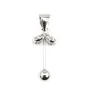 Asola fiore per perla completamente forata (8mm) - 20mm - Argento 925 rodiato x 1pz