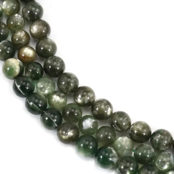 Lepidolita verde redonda 11-12mm x 40cm