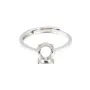 Adjustable ring for oval cabochon setting 6x8mm - Rhodium-plated 925 Silver x 1pc