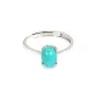 Anello regolabile per cabochon ovale incastonato 6x8mm - Argento 925 rodio x 1pz